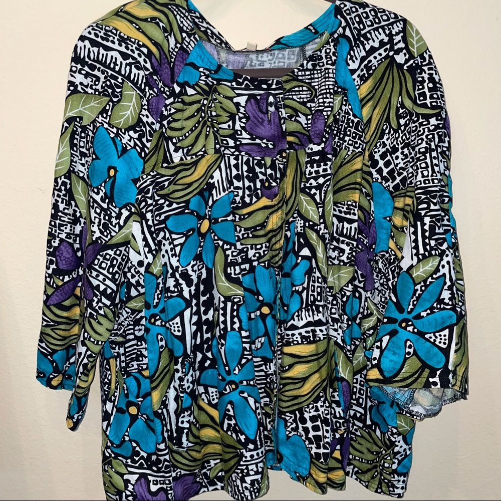 CHOICES. colorful floral linen jacket
